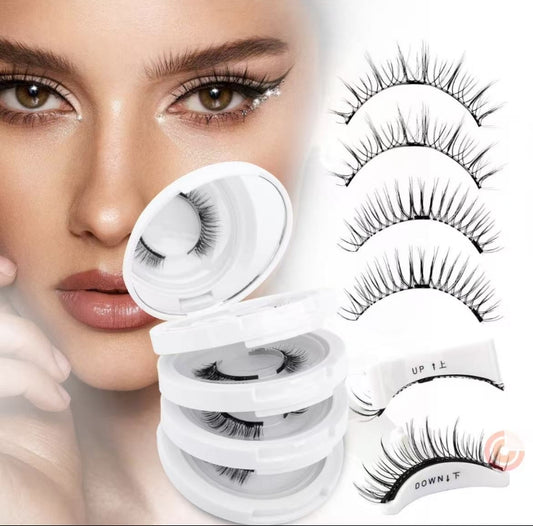 Magnetic Eyelashes with Applicator,2025 New Reusable Magnetic Eyelashes Natural Look No Glue or Liner Needed,Upgraded Soft Lashes for Daily Use(Camellia+Simple)