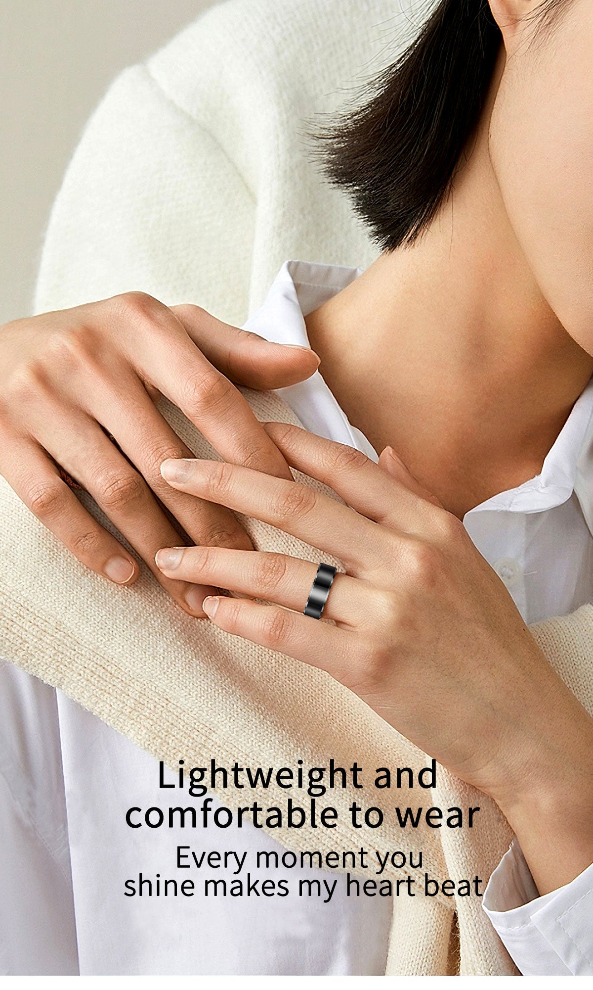 Smart Ring for Men Women, Health Fitness Tracker with Heart Rate/Blood Pressure/Blood Oxygen Monitor,Sleep Tracker,Pedometer, No Subscription