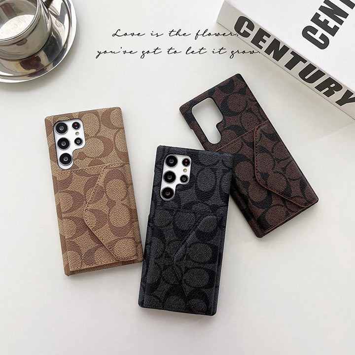 Fashionable Retro Leather Card Holder Samsung Case