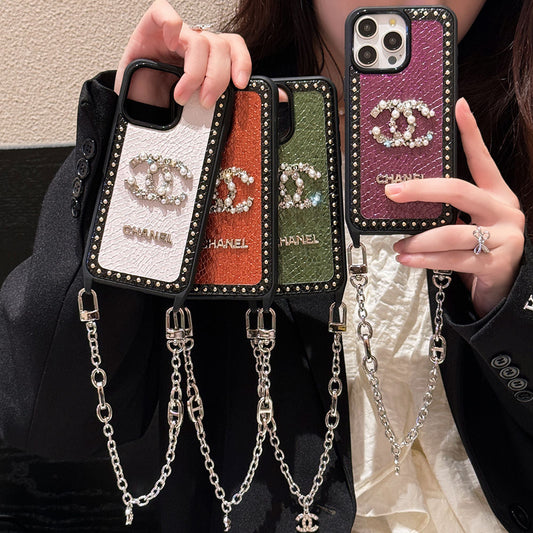 Fashionable Shining Pearl Logo Chain Case