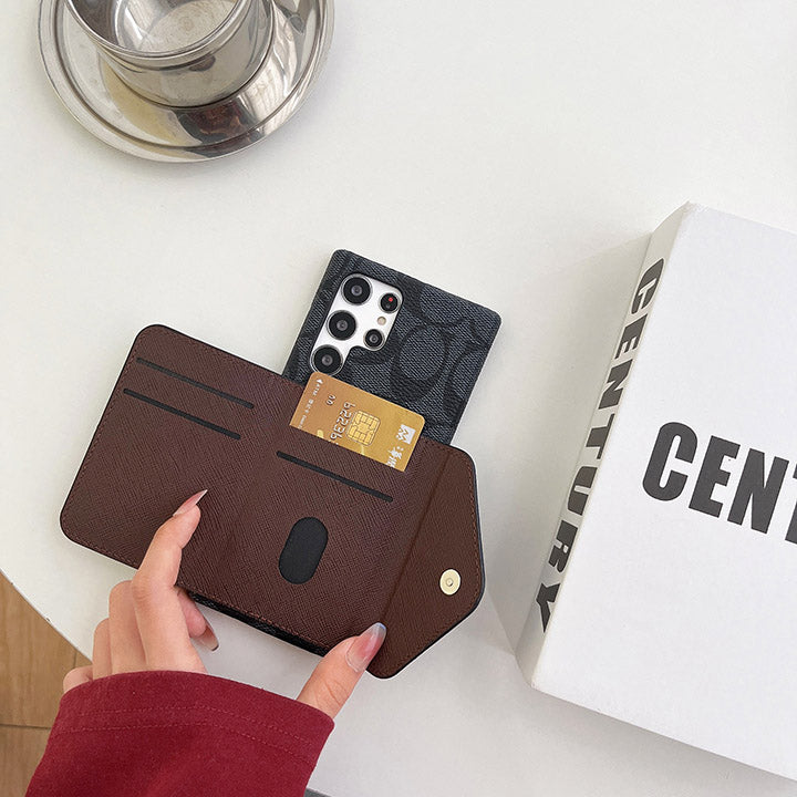Fashionable Retro Leather Card Holder Samsung Case