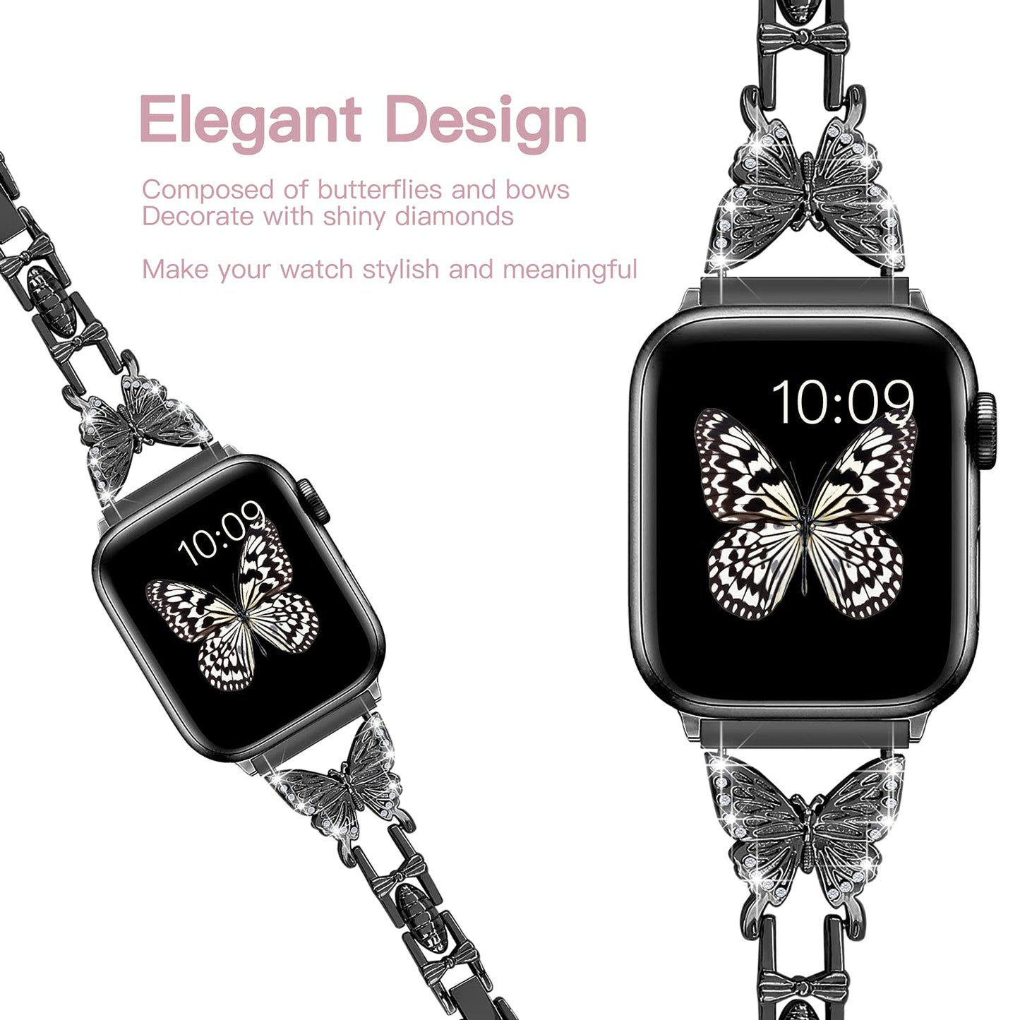 Butterfly Sparkling Diamond iWatch Series